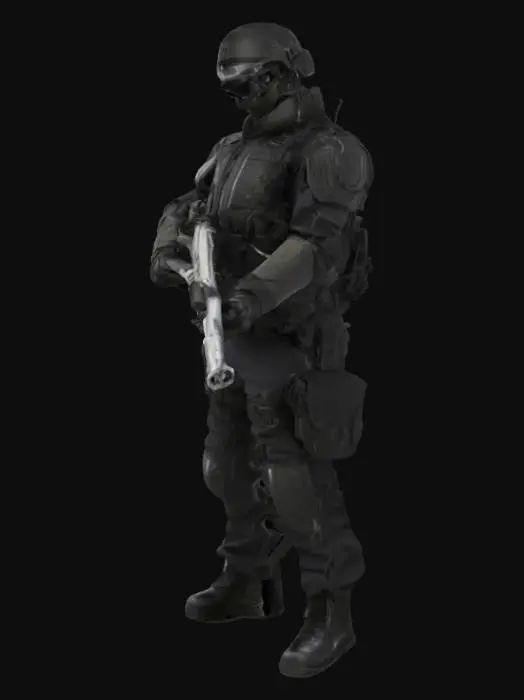 3D model for SWAT Officer in Black Gear