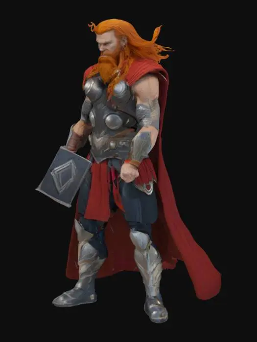 3D model for Thor, unreal engine 5, highest quality, highest resolution, insane detailed, character design, z-brush, v-ray