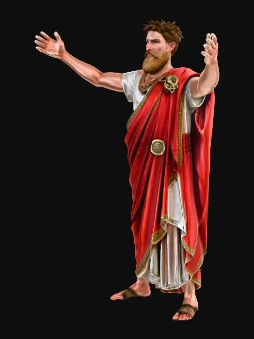 3D model for Ultra Realistic, full body, T-Pose, Julius Caesar(SPQR's Julius Caesar) Model, real face.
