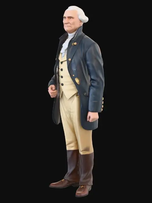 3D model for Ultra Realistic, full body, T-Pose, George Washingotn(USA's first president) Model, real face. No Item. No floor covering .