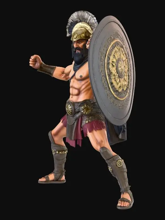 3D model for Ultra Realistic, full body, T-Pose, Hannibal Barca of Carthage(Commander fighting with SPQR) Model, real face. No Item. No floor covering. He wear helmet on his head.