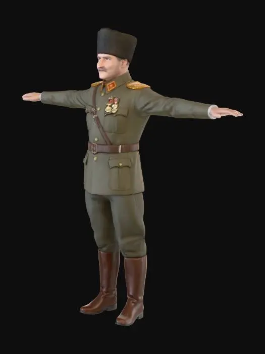3D model for Mustafa Kemal Atatürk T-Pose Model