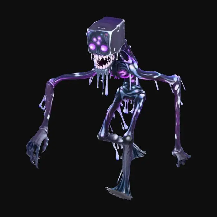 3D model for make a realistic enderman from minecraft that has been deformed and has a slimy texture, #Halloween2025#