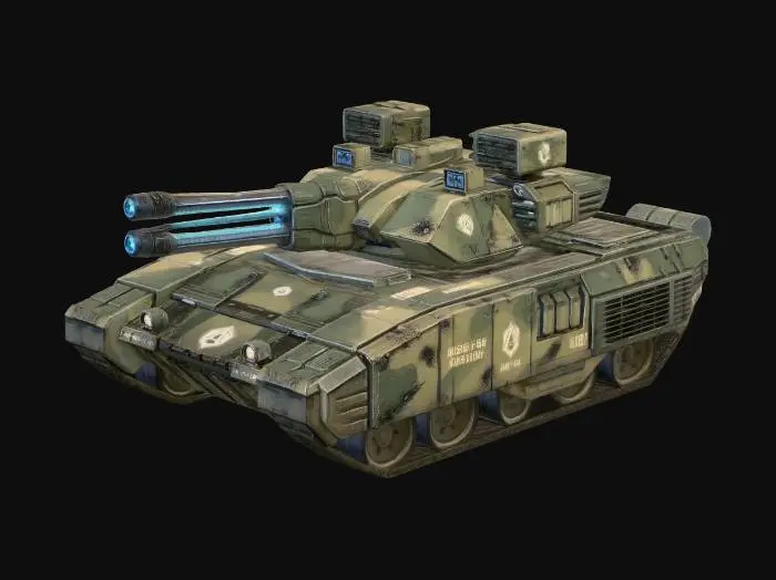 3D model for sci-fi futuristic tank