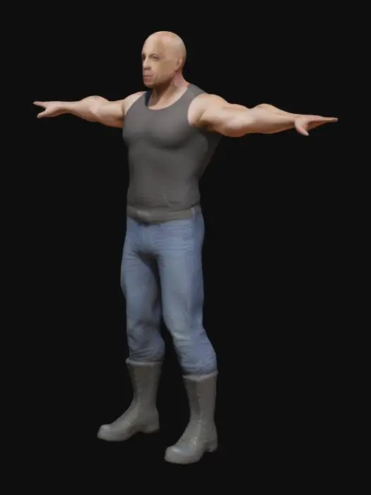 3D model for vin diesel t pose