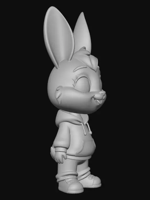 3D model for Blue Hoodie Bunny
