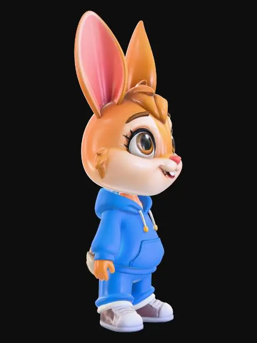 3D model for Blue Hoodie Bunny