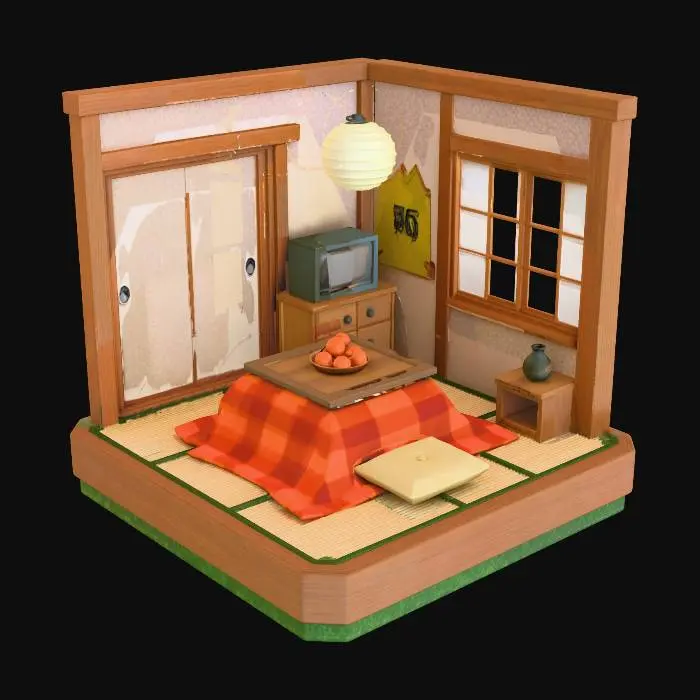 3D model for Miniature Japanese Room Scene