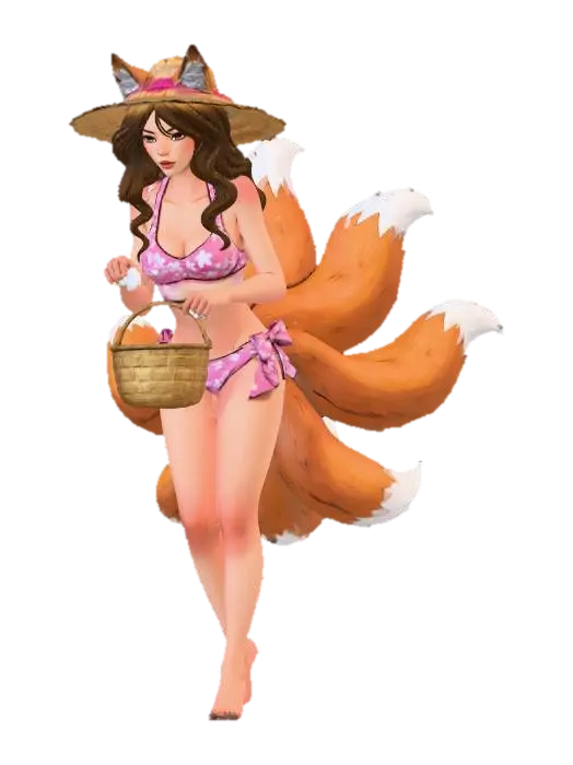 Beachcombing Kitsune - Okamihut 3D model, vytvořený pomocí AI