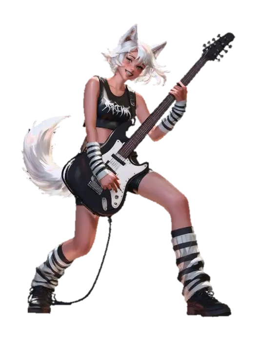 Sirin — Wolf Rockstar - Okamihut 3D model, vytvořený pomocí AI
