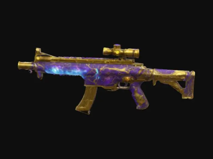 3D model for TheAUGGodslayerisacosmicriflemadefromstarmetalwithglowinggoldenandvioletveinsItscorehasagalaxyorbandfloatingruneringsThebarrelshineswithcelestiallightandthescopeadaptsoconditionsShotleavetrailsofenergyandsparksTheAUGboostscritrateby4percentandgainsdivinepowerswithfusionItcaninstakillweakenedenemiesaddsresonanceslotsandincreaseslongrangecritsHeavensWrathmodegrants100percentcrit60percentfirerateand25percentspeedturningthegunintoaradiantweaponwithexplosiveblastsOnlytheworthycanwielditspower

