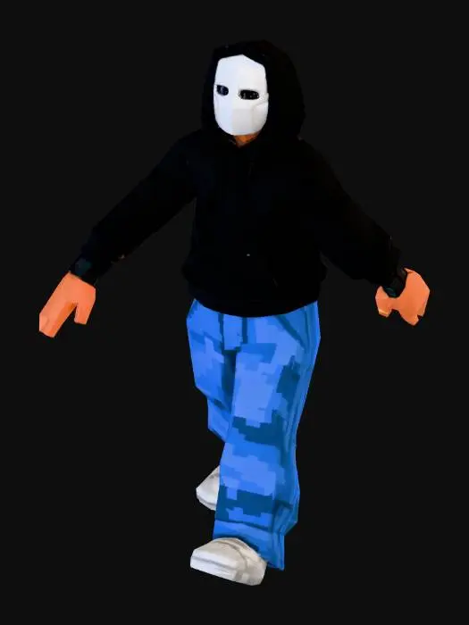 3D model for Masked Gamer Character