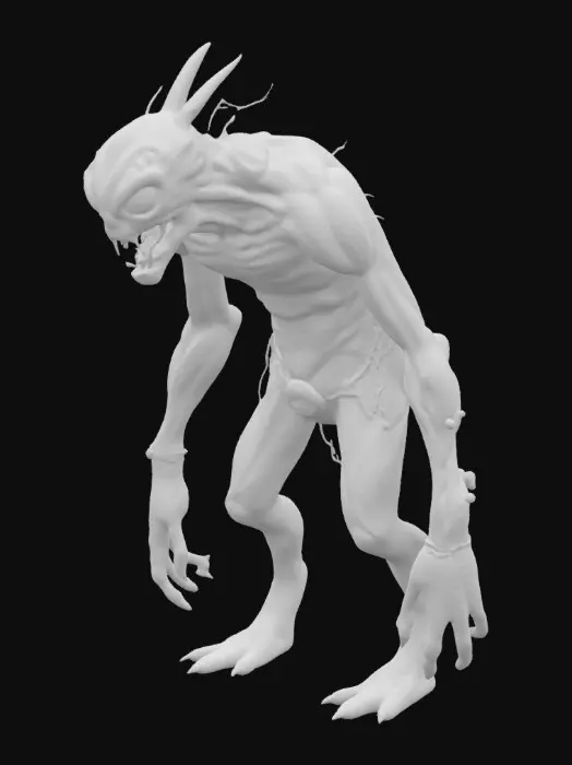 3D model for A grotesque, otherworldly organic form, wet, veiny, and subtly pulsating, with a distorted, asymmetrical shape mimicking a curled embryonic creature. Its translucent, glistening skin reveals layers of internal muscle fibers, tubes, and soft tissue beneath. Other sections are armored with jagged, rusted metal plates and embedded glass shards. Integrated alien tech includes small blinking nodes, fiber-optic strands, and circuitry that appears grown like tumors, providing textural contrasts of soft membrane against sharp crystalline growths.