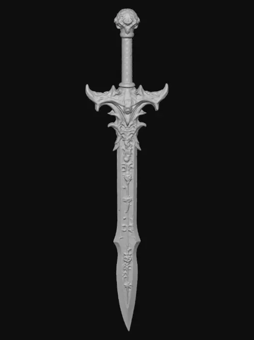 3D model for Fancy fantasy sword, 2 handed,