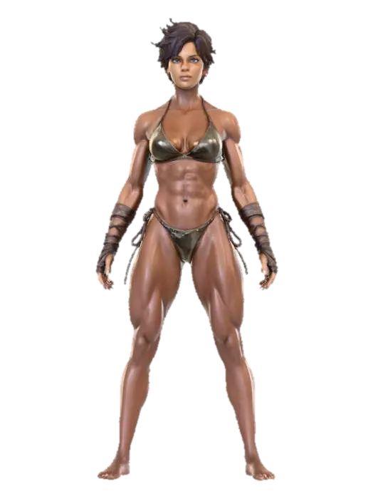 Warrior Pose - Lady 3D model, vytvořený pomocí AI