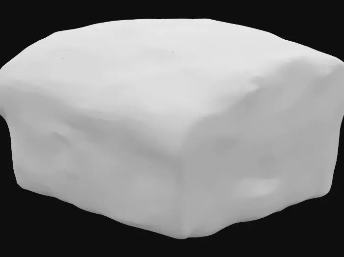 3D model for black crust, white center bread, cut in half