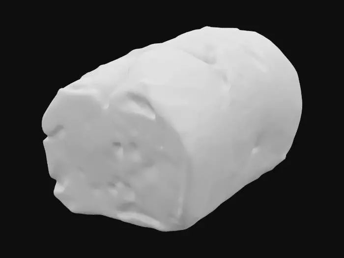 3D model for black crust, white center bread, cut in half