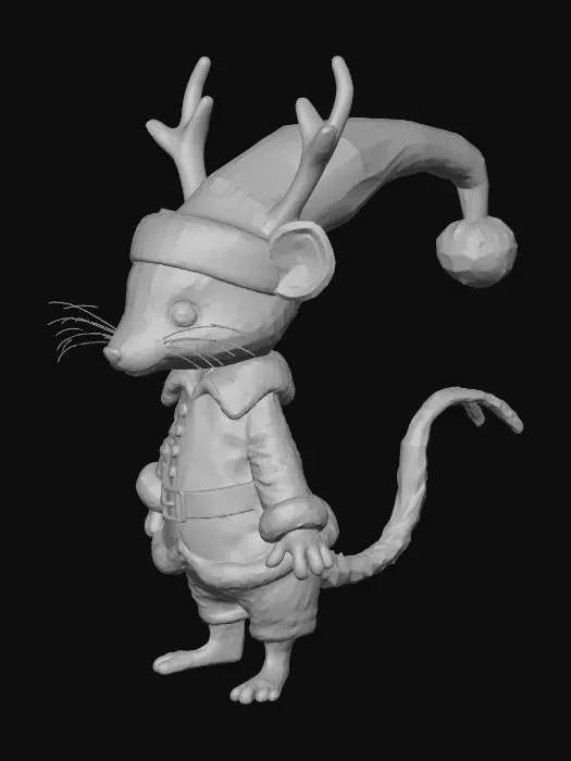3D model for possum dressed up as a christmas elf