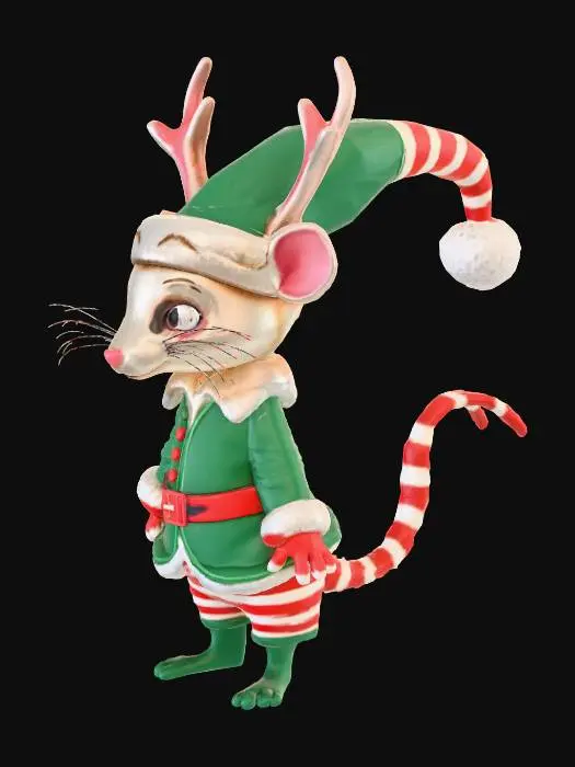 3D model for possum dressed up as a christmas elf