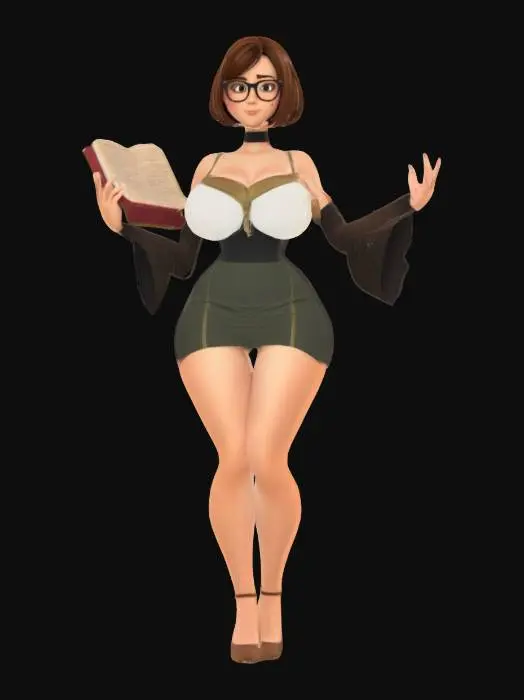3D model for Gilded Librarian – Vintage Academic Glam