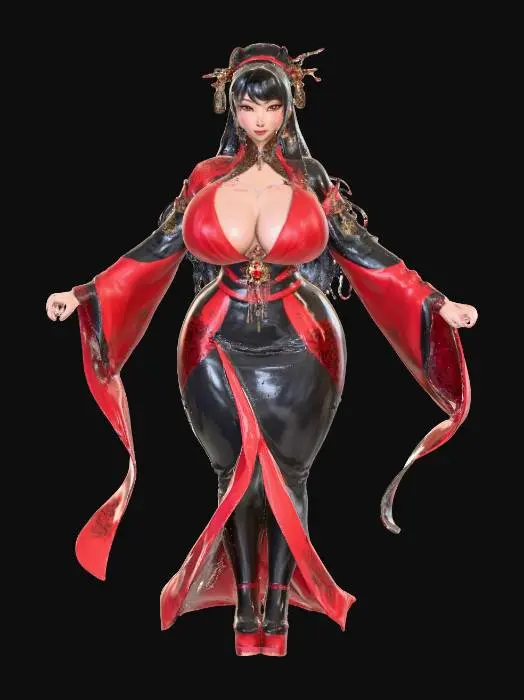 3D model for  alluring Geisha