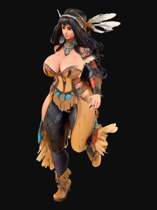 3D model for Native American warrior