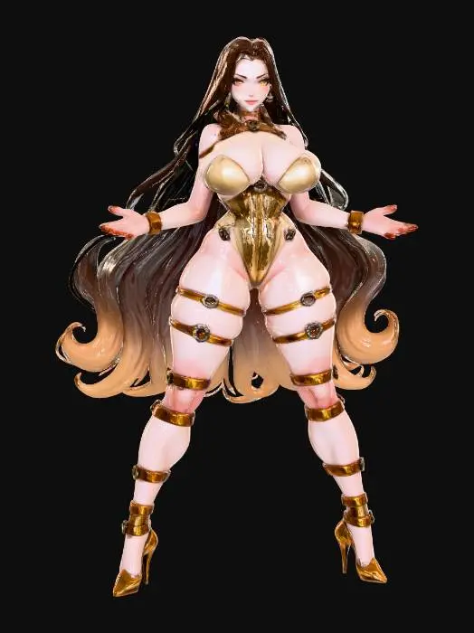 3D model for Golden Straps Warrior