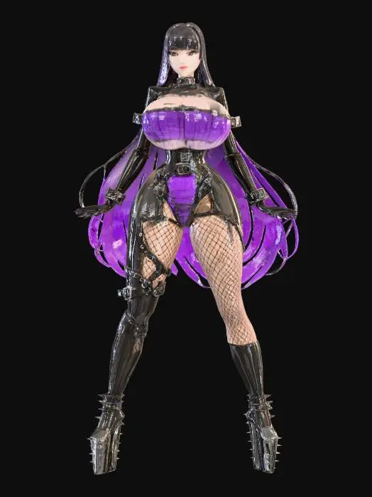 3D model for Purple Latex High Heels