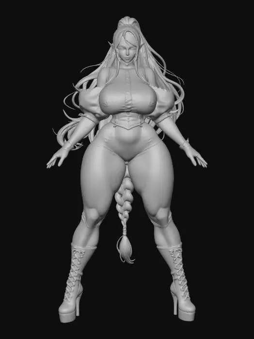 3D model for Enchanted Gothic Elf Elegance