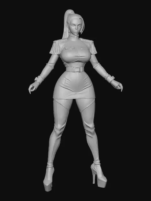 3D model for Sexy Busty Latex Navy Gard
