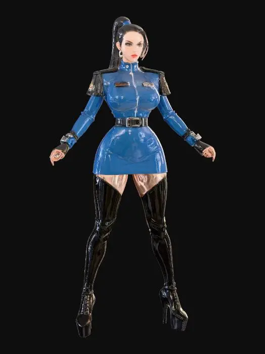 3D model for Sexy Busty Latex Navy Gard