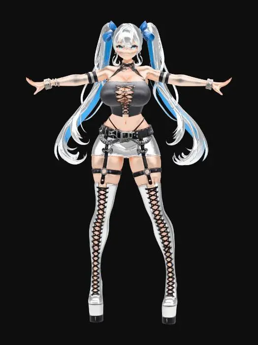 3D model for Anime Cyber Princess