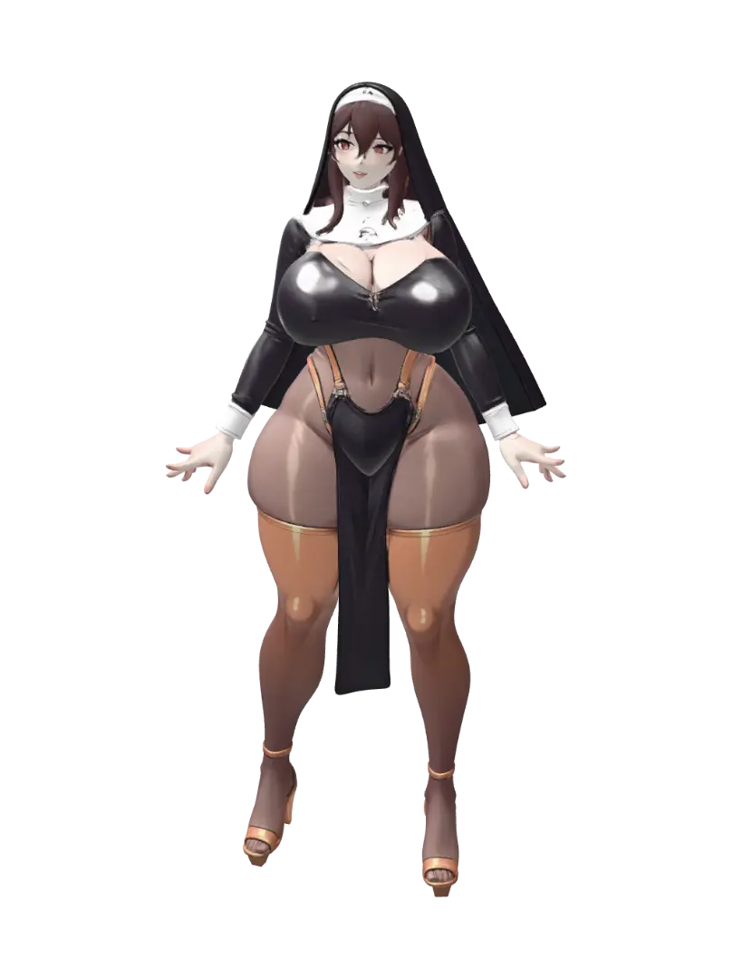 Divine Temptation - Nun 3D model, vytvořený pomocí AI