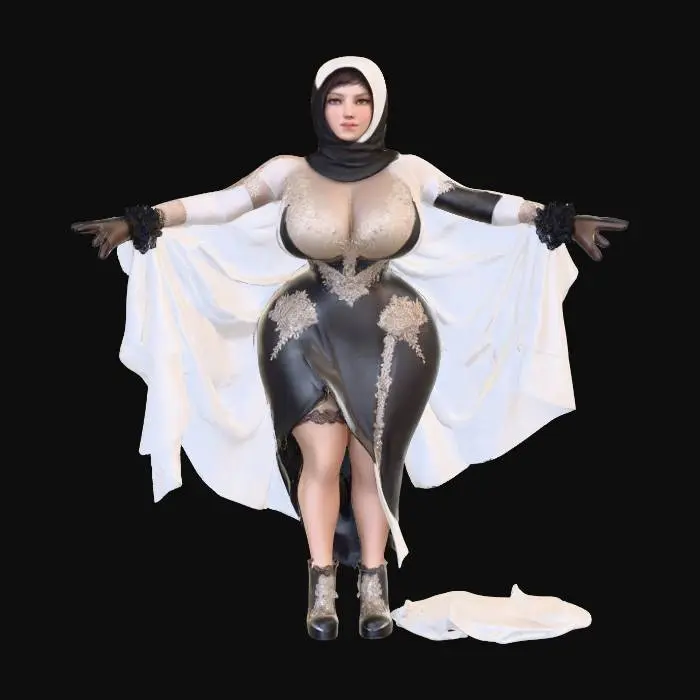 3D model for Audrey Hepburn in Black and White, #PBR#