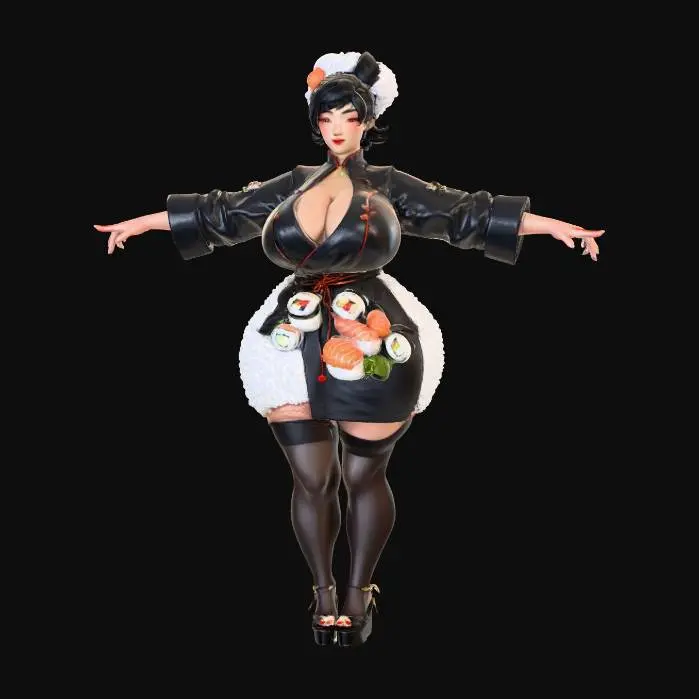 3D model for Sushi Chef, #food#