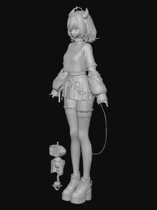 3D model for Gothic Anime Character Design