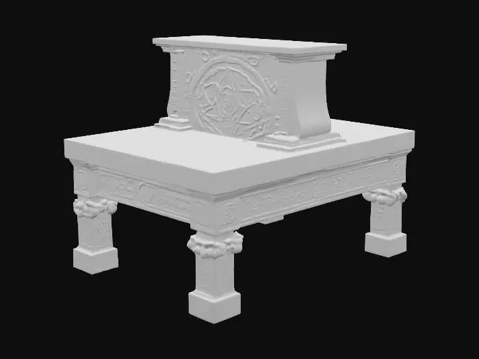 3D model for An altar used to enchant items using advance runes and sigils. Create with sigils etched into altar