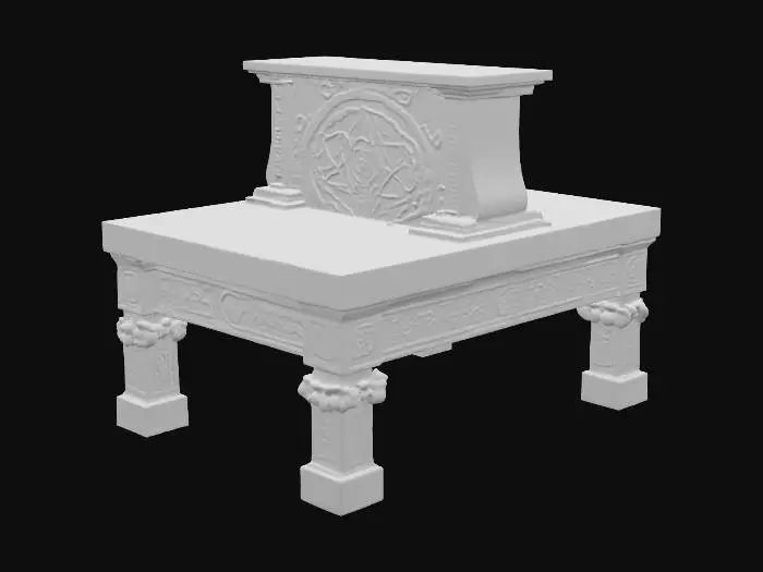 3D model for An altar used to enchant items using advance runes and sigils. Create with sigils etched into altar