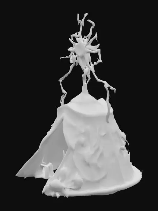 3D model for Design a biomechanical DROW style outdoor camping tent, with organic and mechanical elements. Include glowing red, pink, and orange energy veins, pulsating lights. Add intricate carvings and textures that blend flesh and metal seamlessly all in the shapes of cob webs covering it