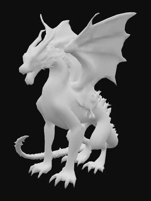 3D model for Create a ferocious dragon mount, its obsidian scales cracked with glowing frosted veins, releasing freeze waves. Spiked tail and frozen wings give a menacing look. A reinforced bone saddle, plated with brass runes, secures the rider on its back. Render in high-detail 8K textures, showing glowing ice, scale details, and intricate saddle craftsmanship. The perfect ice-born companion for high-fantasy epic battles. Unreal Engine game-ready, award-winning, trending on ArtStation, Masterpiece