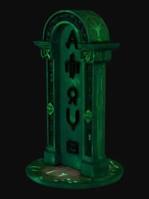 3D model for An altar used to enchant items using advance runes and sigils as well as blood magic. Create with sigils etche into altar