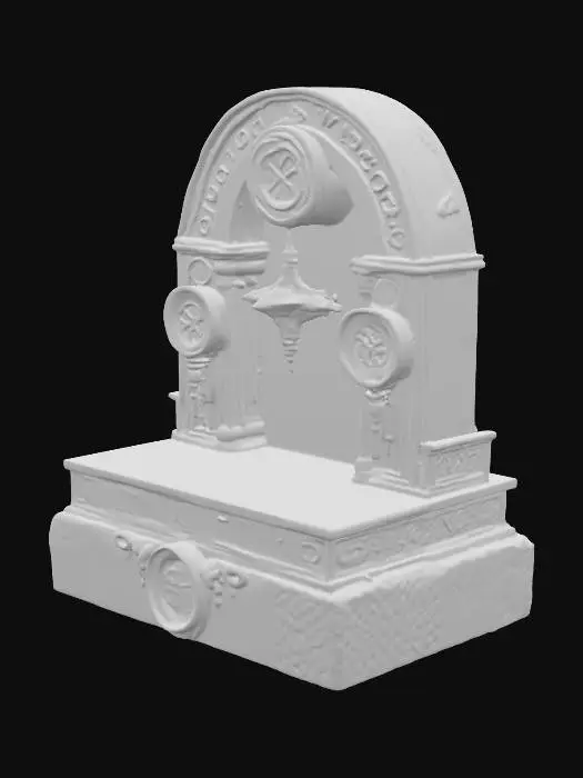 3D model for An altar used to enchant items using advance runes and sigils as well as blood magic. Create with sigils etche into altar