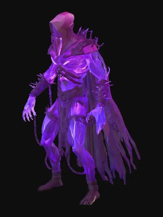 3D model for create a full body darkness creature, a mix of a dementor  and a cenobite like in the early hellraiser movies, tortured soul, gothic attire, skinless, showing dark ecorche anatomy, sinewy body showinbg blank muscle fibers, dark and gloomy, extremley detailed, grim and disturbing, unholy aura, a fallen demon , full body, masterfully crafted, design patterns inspired by HR Giger or Zdzisław Beksiński, dark disturbing, eldritch, cthulu vibe an ancient one, #PBR#, on light grey background, character concept, a revenant