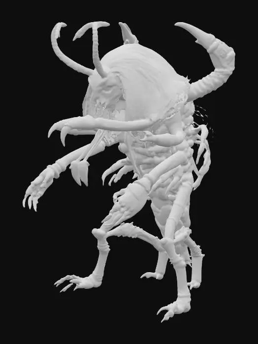3D model for Pit Locusts: In the Book of Revelation, these are described as terrifying, armored creatures with human faces, women's hair, and scorpion-like stingers.