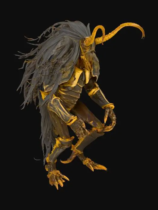 3D model for Pit Locusts: In the Book of Revelation, these are described as terrifying, armored creatures with human faces, women's hair, and scorpion-like stingers.