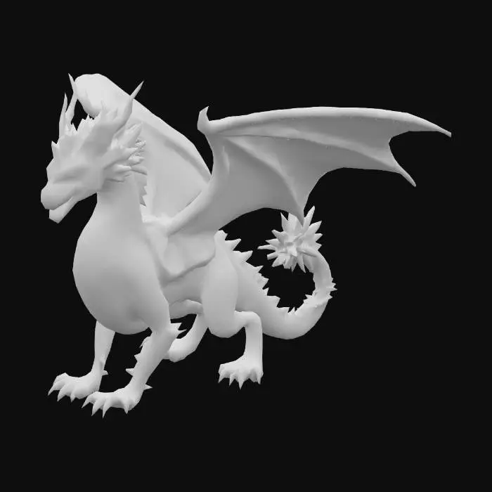 3D model for Create a ferocious dragon mount, its obsidian scales cracked with glowing frosted veins, releasing freeze waves. Spiked tail and frozen wings give a menacing look. A reinforced bone saddle, plated with brass runes, secures the rider on its back. Render in high-detail 8K textures, showing glowing ice, scale details, and intricate saddle craftsmanship. The perfect ice-born companion for high-fantasy epic battles. Unreal Engine game-ready, award-winning, trending on ArtStation, Masterpiece