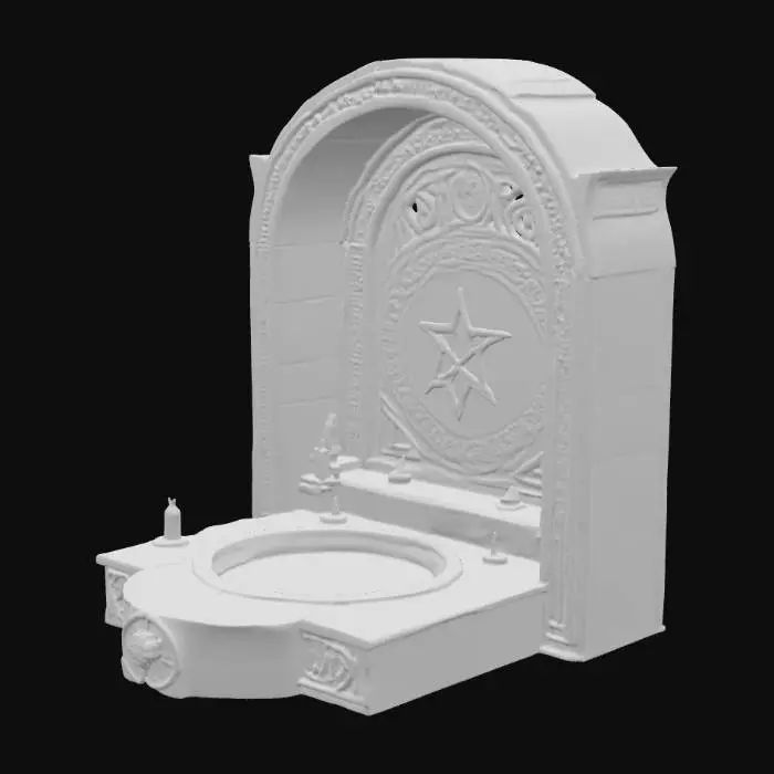 3D model for An altar used to enchant items using advance runes and sigils as well as blood magic. Create with sigils etche into altar