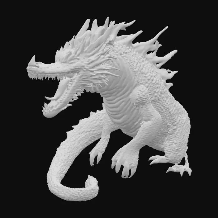 3D model for Leviathan: A powerful, serpent-like sea monster with scales, multiple heads, and the ability to breathe fire. It represents chaos and is a creation of God that represents His power