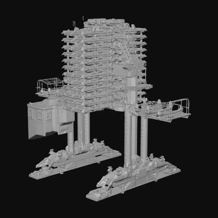 3D model for Industrial Facility with Railroad Tracks