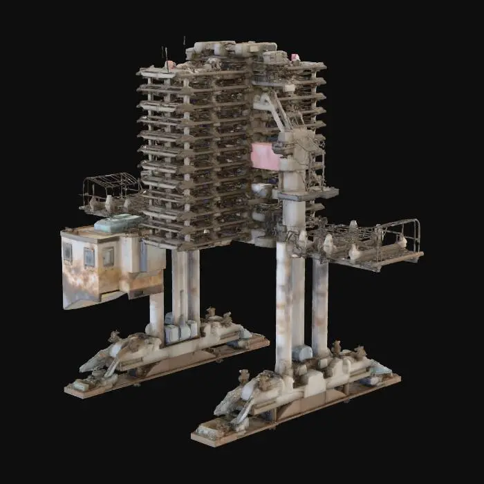 3D model for Industrial Facility with Railroad Tracks